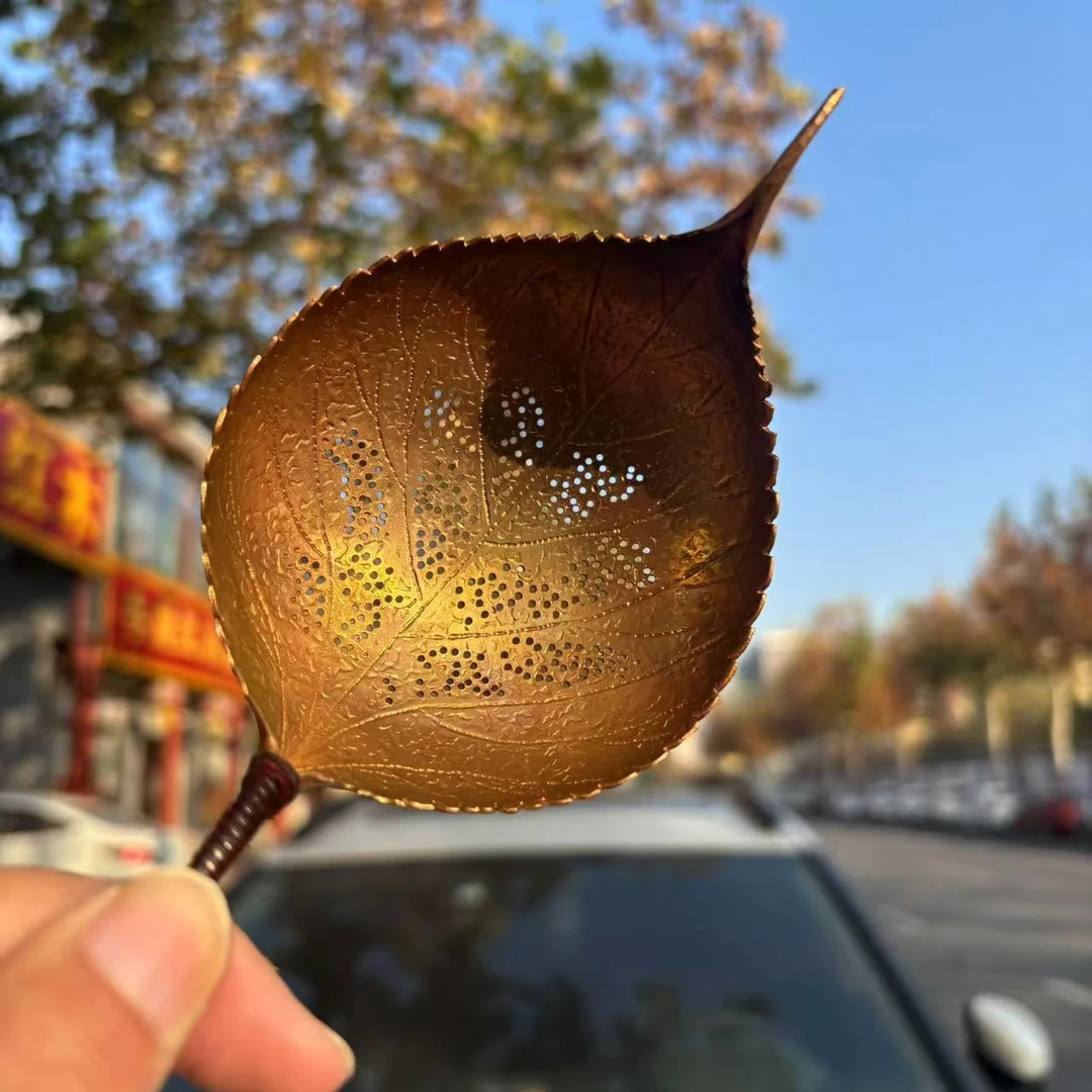 茶漏 紫铜茶漏 千秋大叶茶漏  一叶知秋手工茶漏  加厚紫铜茶道