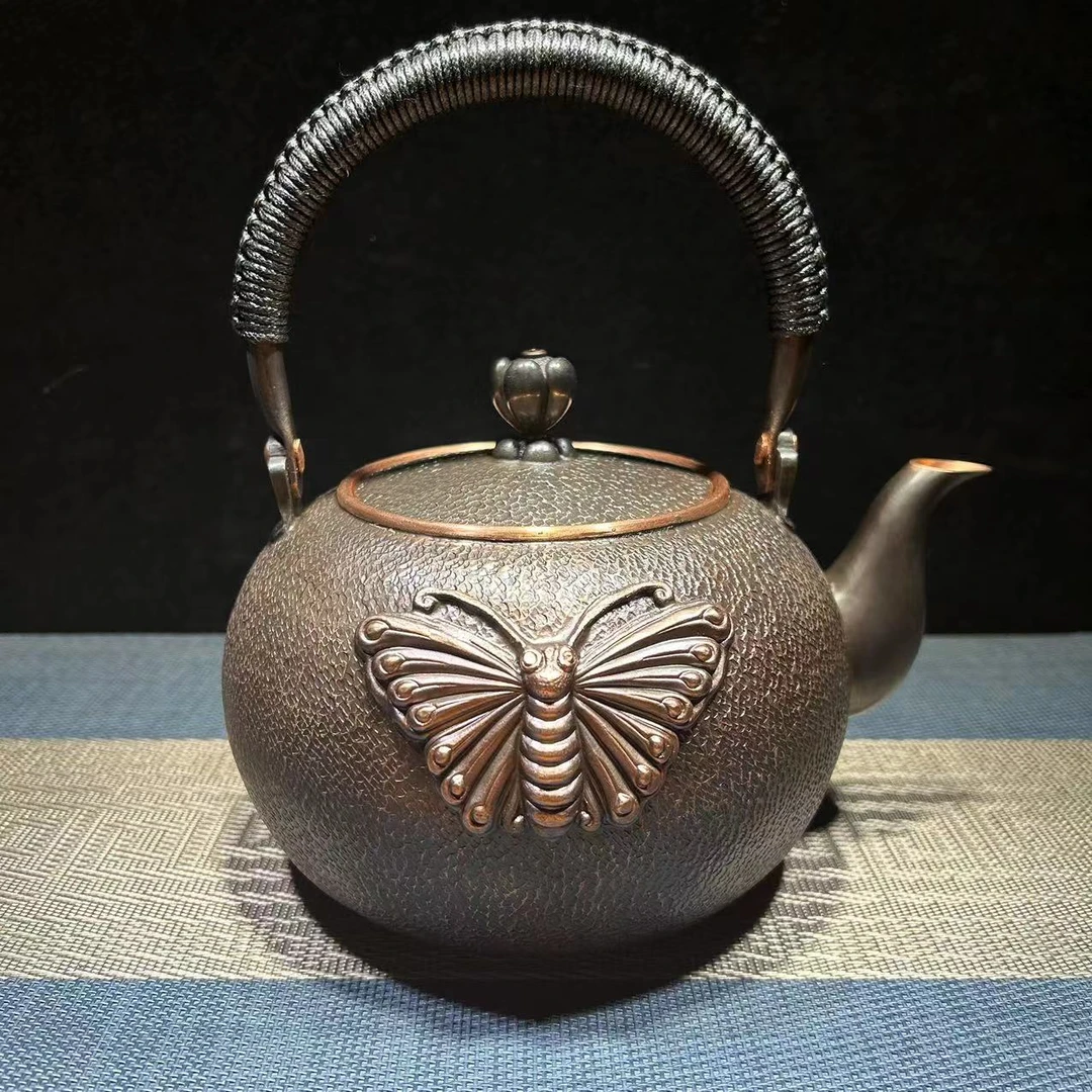 纯紫铜提梁 破茧成蝶 重生 蝴蝶煮水壶