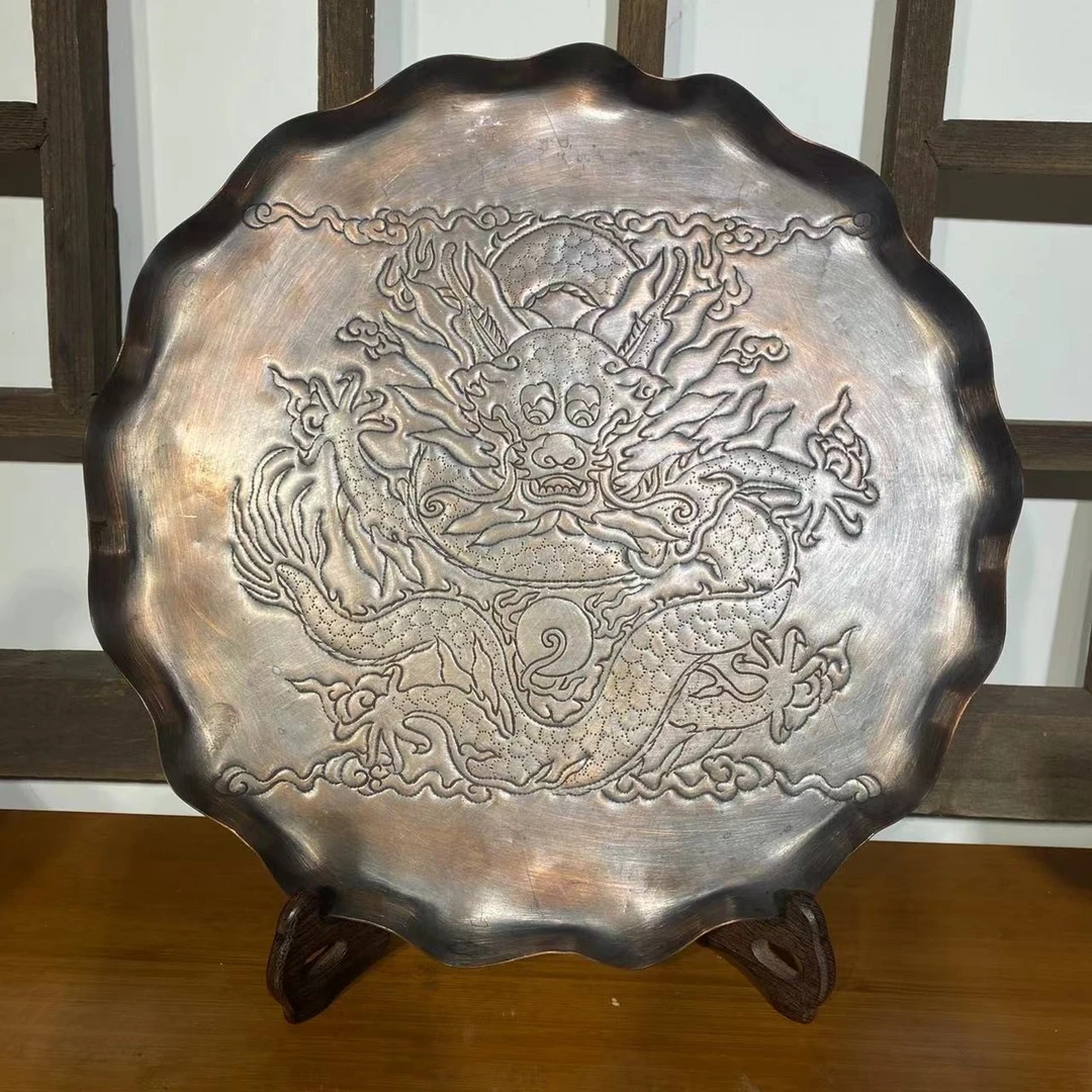 茶盘 紫铜茶盘 果盘 干果盘 手工铜盘 复古干泡盘 干泡台 纯铜盘