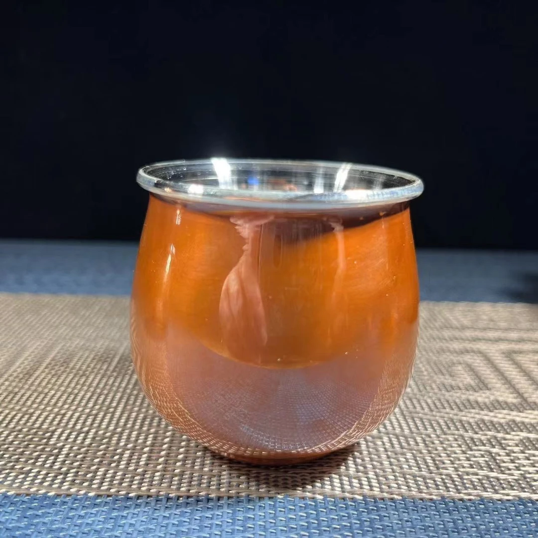 冲之雅器 铜包银杯 纯手工茶杯 主人杯   紫铜手工包银杯