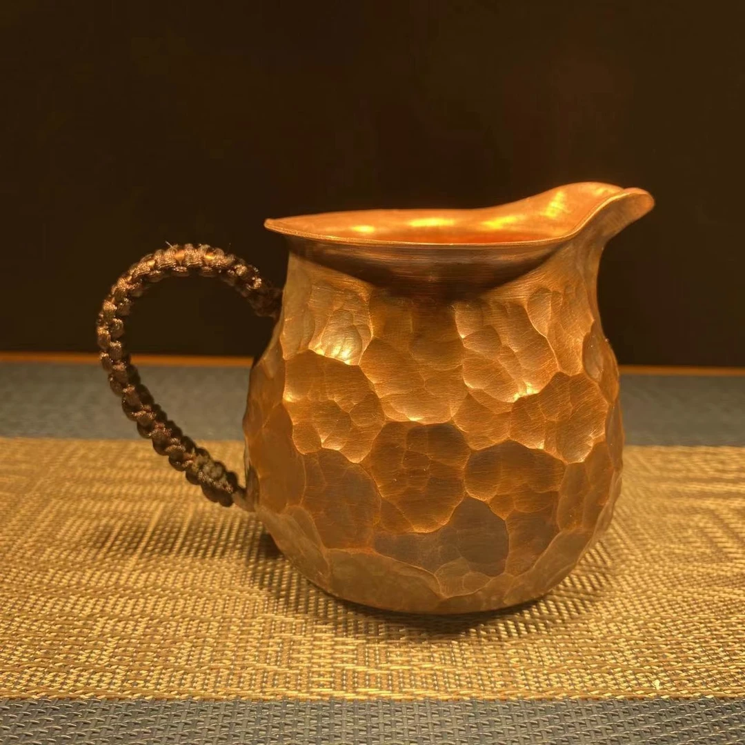 水杯 280毫升陨石公道杯 紫铜加厚公杯 端把公杯 紫铜分水杯