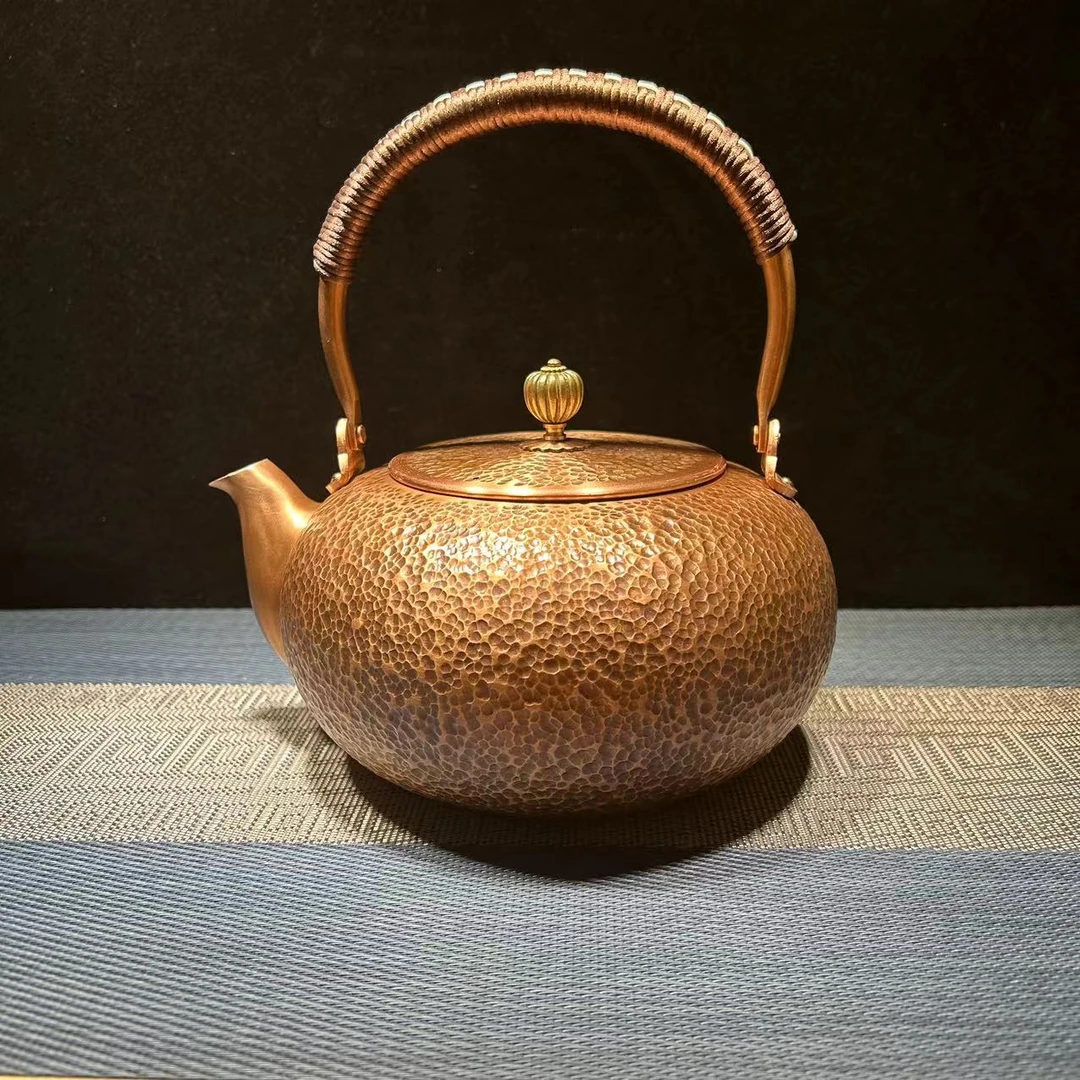 烧水壶 大福瓜1.8升大容量紫铜煮水壶 加厚纯铜烧水壶 手工铜壶