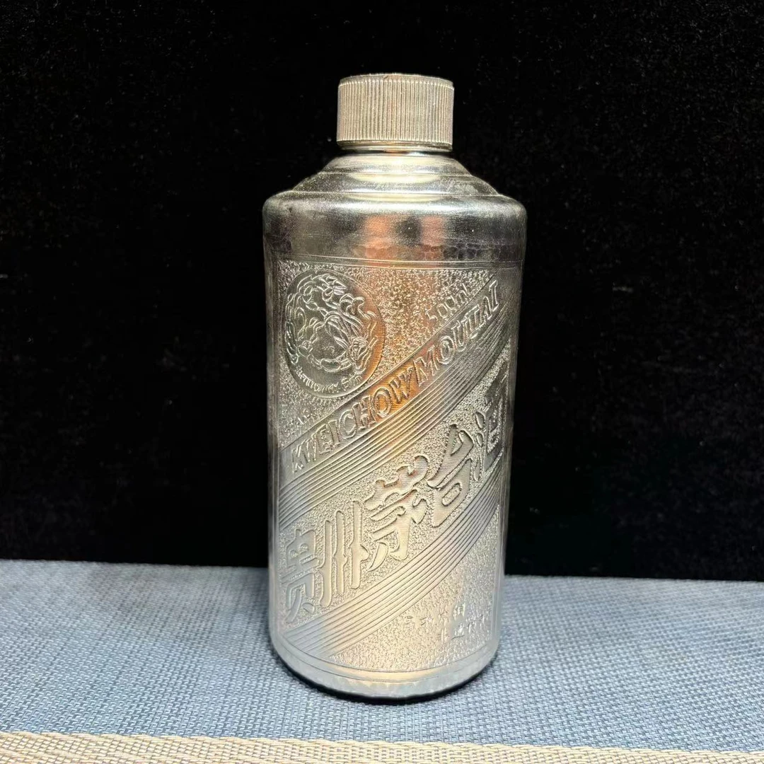 茶具 紫铜镀银水瓶 500毫升 手工锻打酒器储水壶 酒壶 家用便携