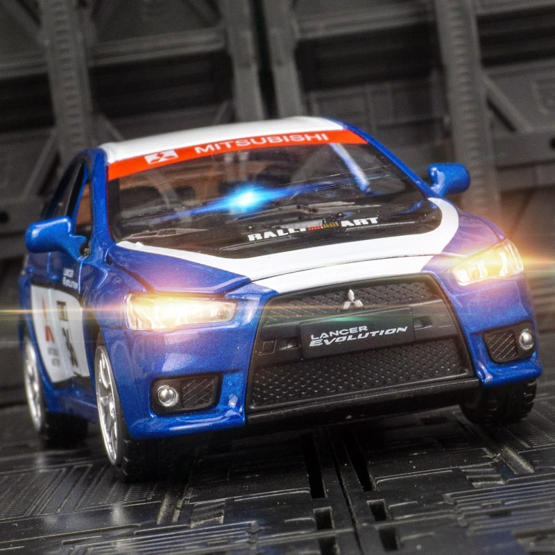 小扬哥推荐88410仿真三菱蓝瑟翼豪陆神EVO合金车模摆件跑车赛道版