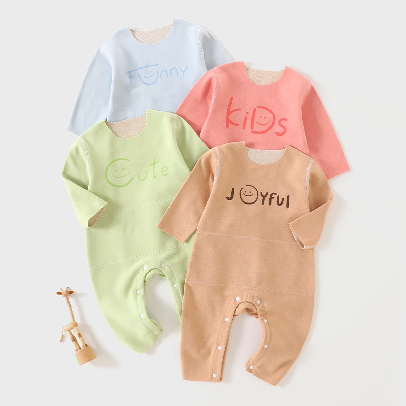 7A抗菌婴幼儿护肚连体衣无骨打底睡衣秋冬季内衣新生儿保暖哈衣