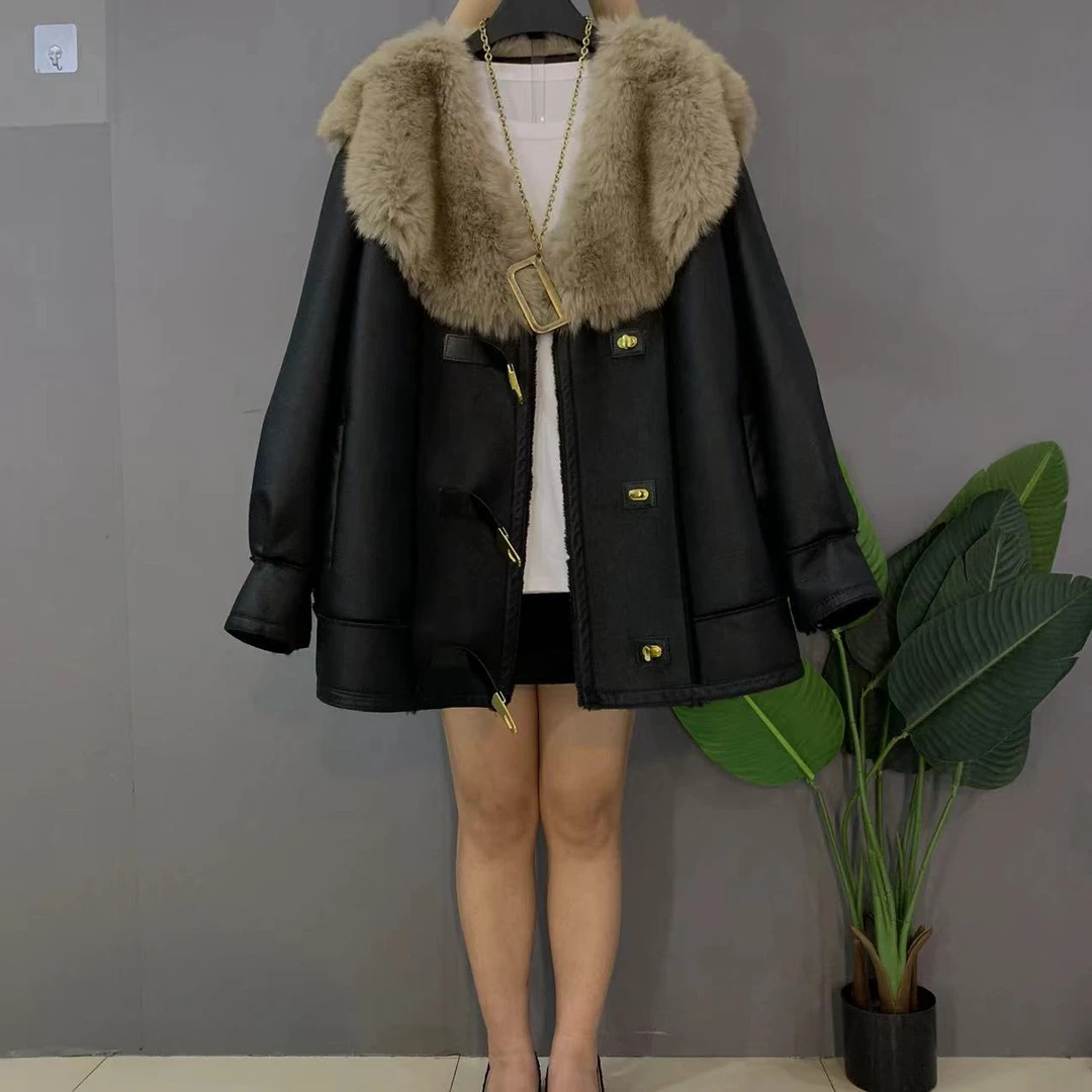 新款大码女装时尚洋气高级感欧货加绒保暖外套（不含打底衫）