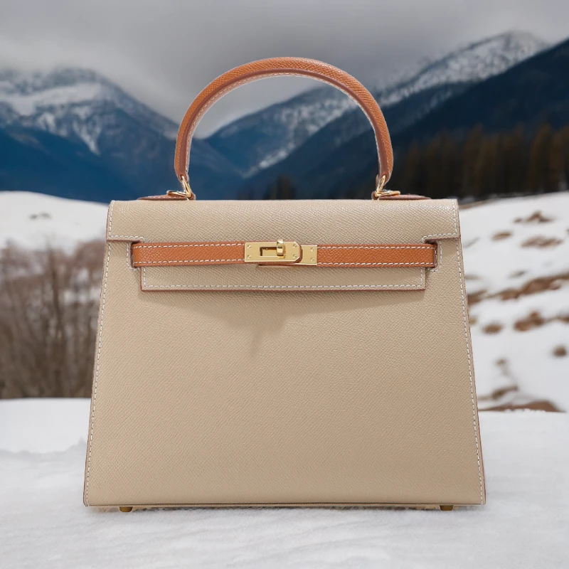 高级感手掌纹真皮女包2024新款欧美时尚百搭手提包单肩斜挎