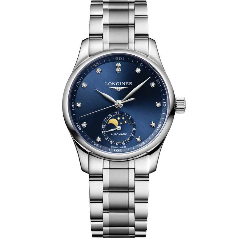 99新 Longines/浪琴 名匠409/全套/蓝盘钻刻/表径34mm