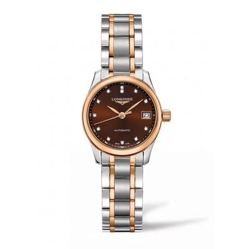 99新 Longines/浪琴 名匠128/全套/玫瑰金钻/表径25.5/公价24100