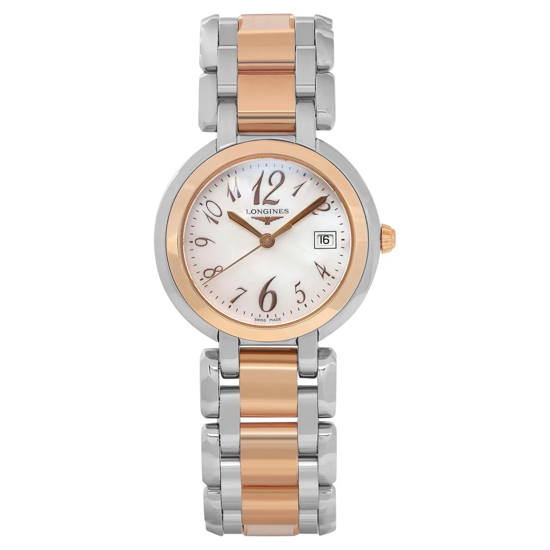 99新 Longines/浪琴 心月112/全套/玫瑰金钻/表径30/公价28000