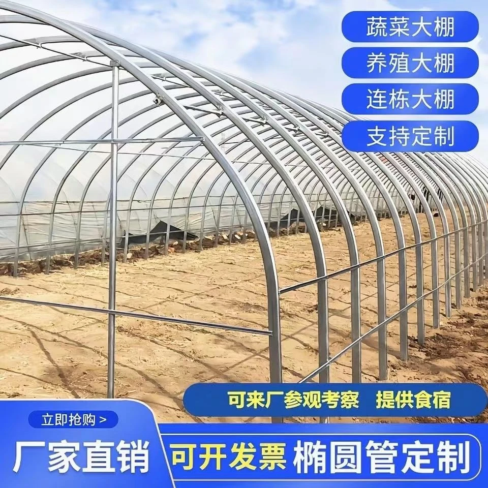 厂家直销蔬菜种植养殖大棚骨架全套拱棚暖棚连体棚圆管椭圆管定制