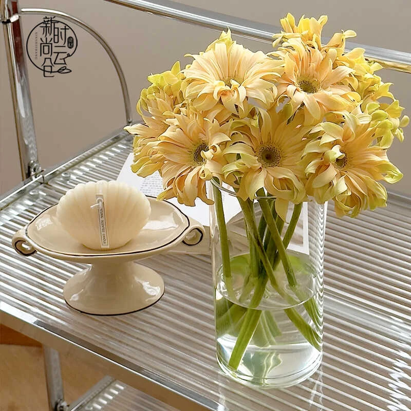 透明亚克力直筒花瓶醒花桶防摔简约塑料养花桶插花瓶花店花艺材料