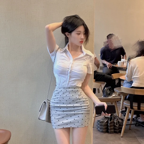 【曲线主义】7138纯欲衬衫上衣