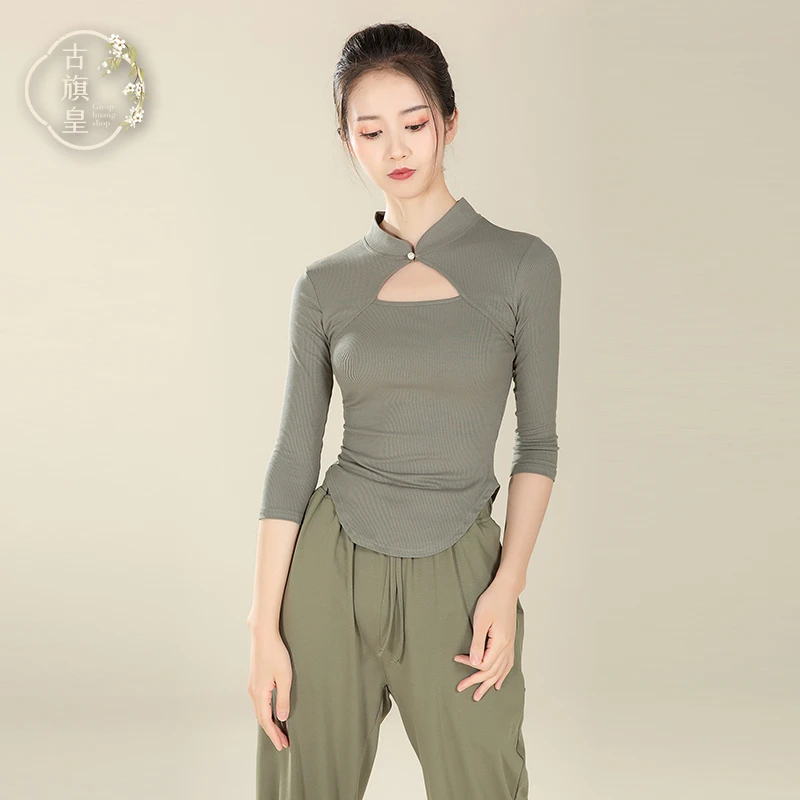 古旗皇舞蹈服古典舞练功服女形体训练上衣中国舞服装现代舞纱衣