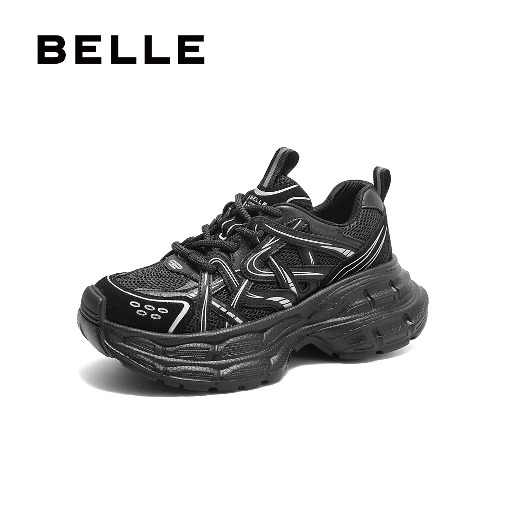 百丽时尚新潮老爹鞋2025春季品牌新款简约厚底百搭休闲鞋D2E1DAM5