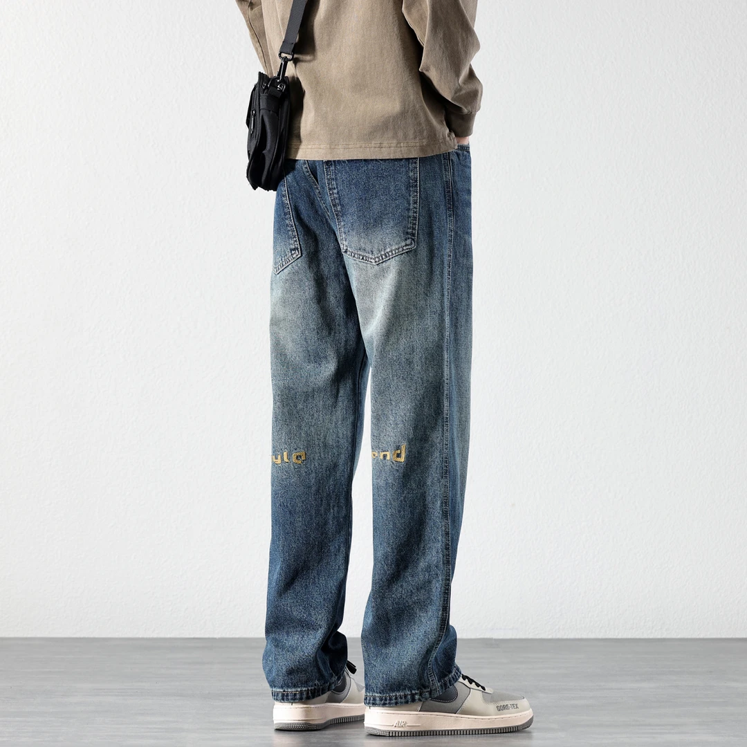 新塘牛仔裤男款秋季2025新款宽松水洗直筒爆款潮牌男裤宽松直筒裤