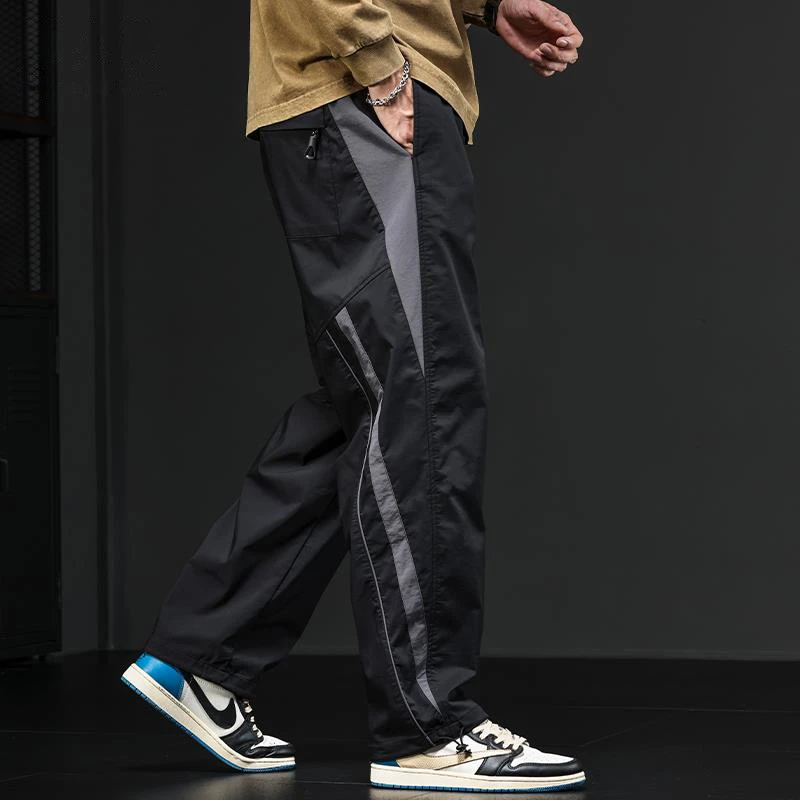 潮流休闲裤男款春秋季高级感男士高街裤子垂感宽松男裤宽松直筒裤