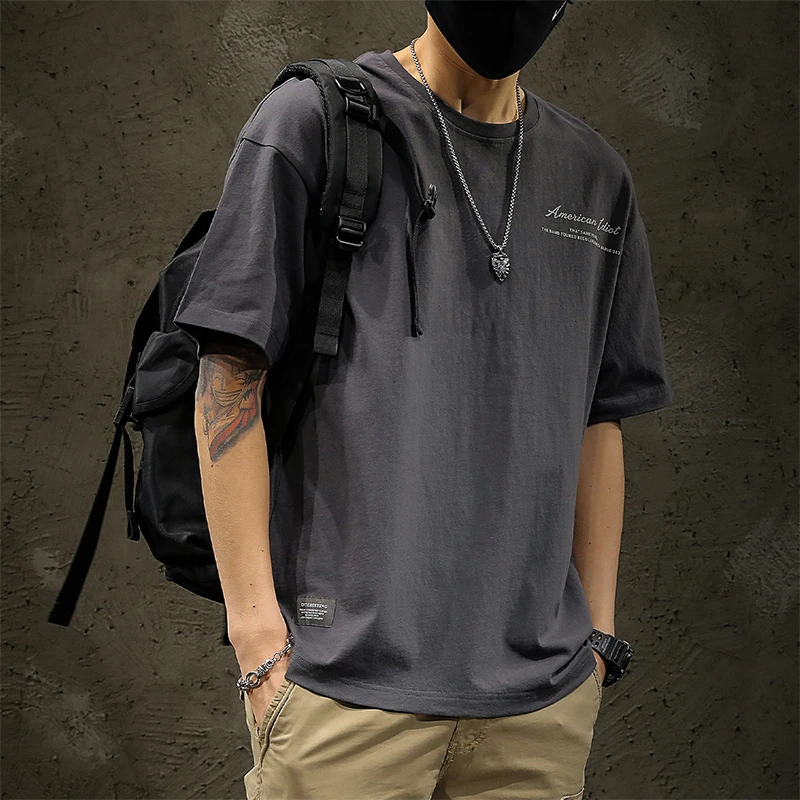 2025新款夏季t恤短袖男士潮牌纯棉宽松爆款韩版半袖男装休闲体恤T