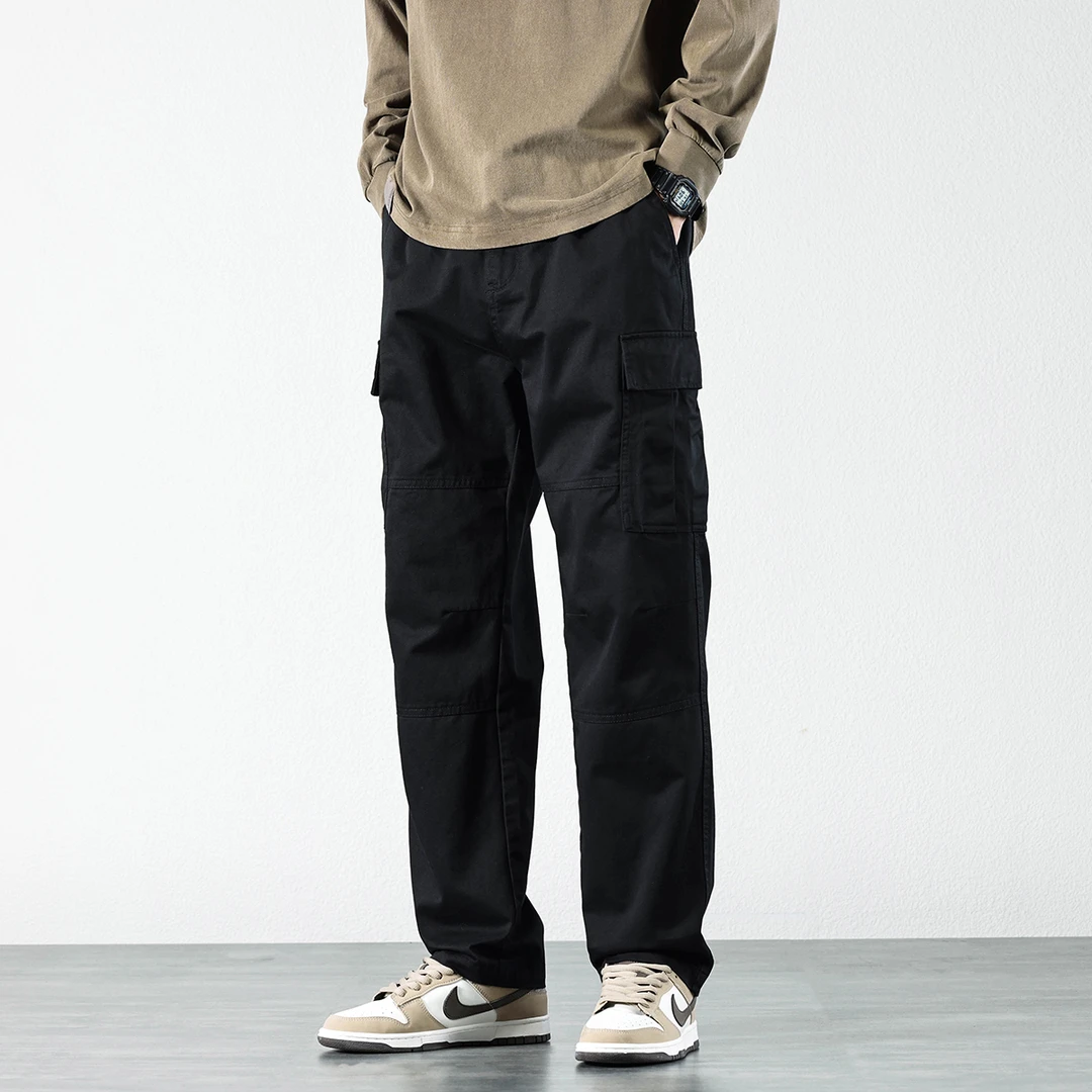 机能工装裤潮牌男2025新款痞帅直筒宽松休闲长裤子男秋季日系男裤