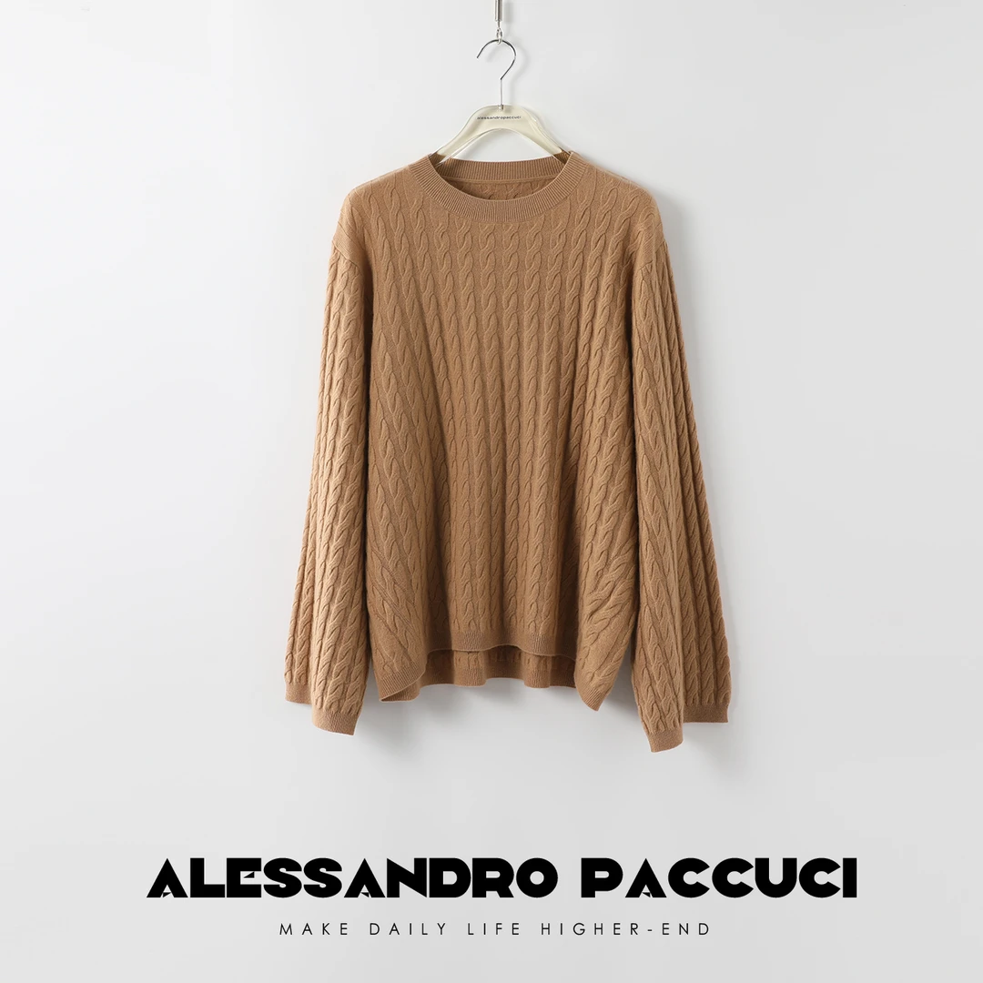 AP洛哥23768X羊绒TO*ME原厂 经典麻花老钱毛衫