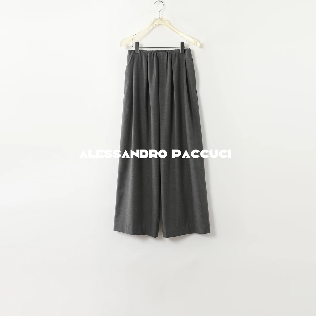 AP洛哥42053KC【高智格雷】绵羊毛醋酸通勤风休闲气质打褶长裤