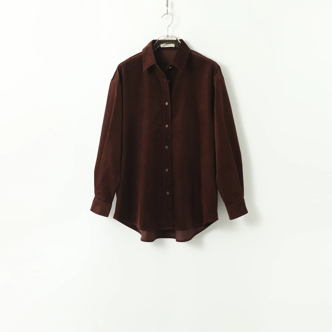 AP洛哥43059HC【复古布朗】 棉感灯芯绒翻领经典版透气柔软衬衫外套