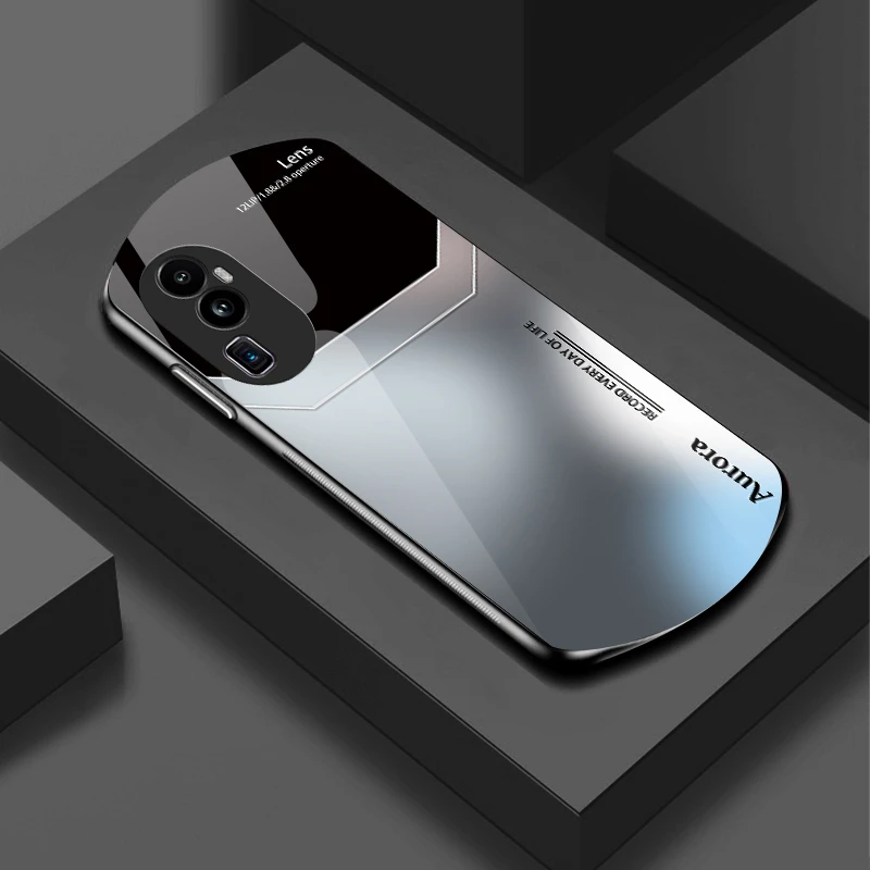 适用OPPO Reno10新款弧形玻璃炫酷渐变硅胶软边防摔手机壳