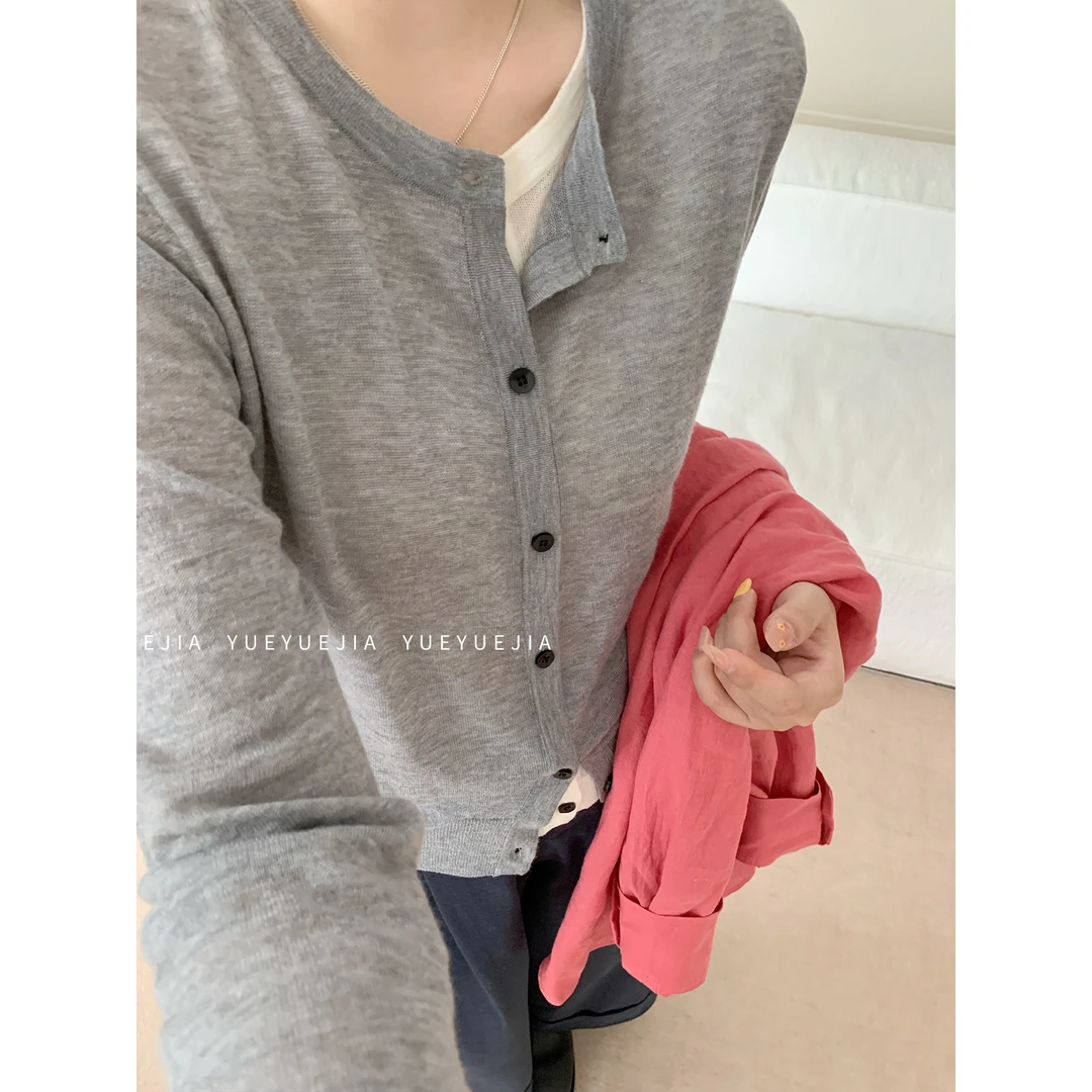 【玥玥家】秋款-80支水溶羊毛30%绵羊毛-时尚假两件款长袖针织衫