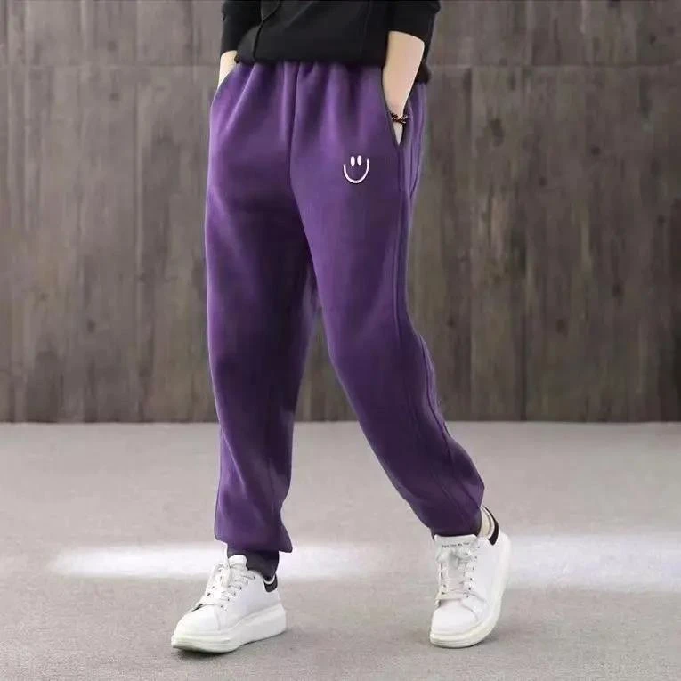 外贸大牌剪标出口捡漏~秋冬季绣花休闲裤女高腰宽松显瘦运动裤
