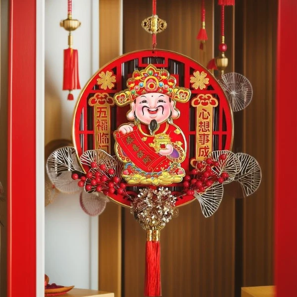 2024年新款创意摇头财神招财纳福居家福旺财喜庆挂饰亚力克板材质