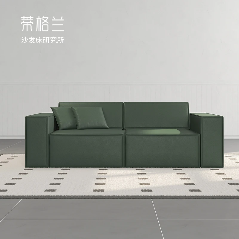 真皮多功能电动沙发床意式可节伸缩客厅直排智能床两用豆腐块沙发