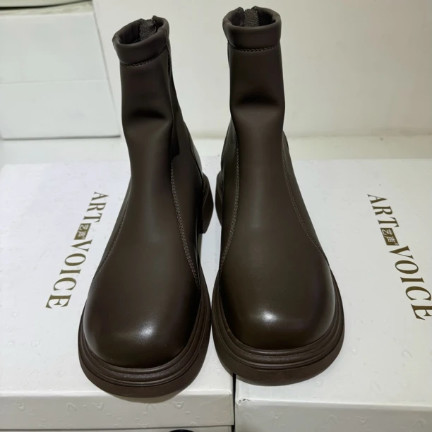 5192棕色加绒防滑耐磨冬季高帮靴