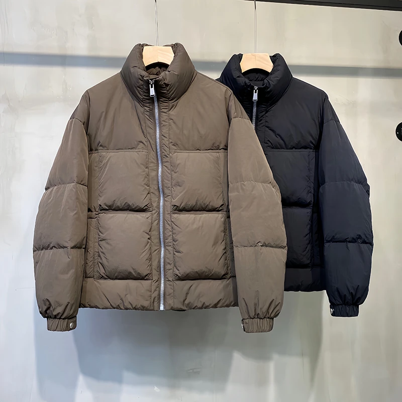 冬季新款男士加厚立领羽绒服时尚百搭潮流保暖面包服羽绒外套宽松