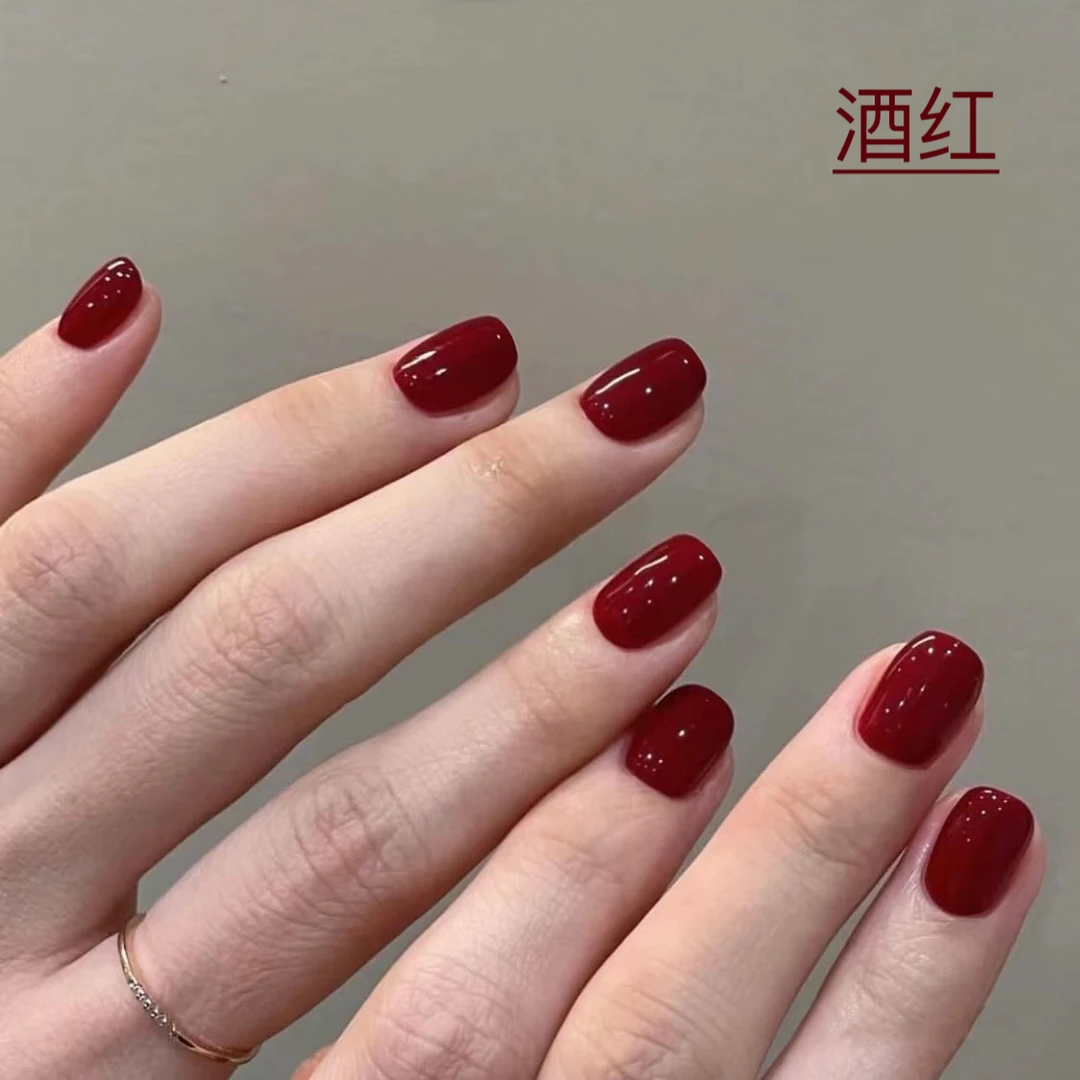 喵公子【纯色少女】时尚甲片纯色穿戴甲高端红色护甲高级感气质高档