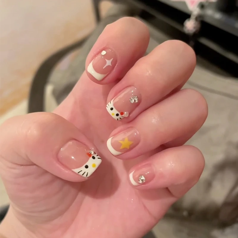 【凯蒂】【喵公子】纯手工穿戴甲可拆卸美甲光疗甲