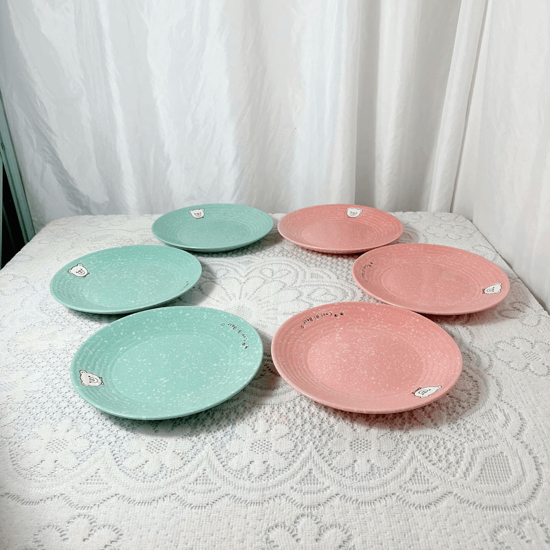 欧式螺旋纹小熊盘子陶瓷盘子圆盘菜盘西餐牛排盘点心盘餐具家用