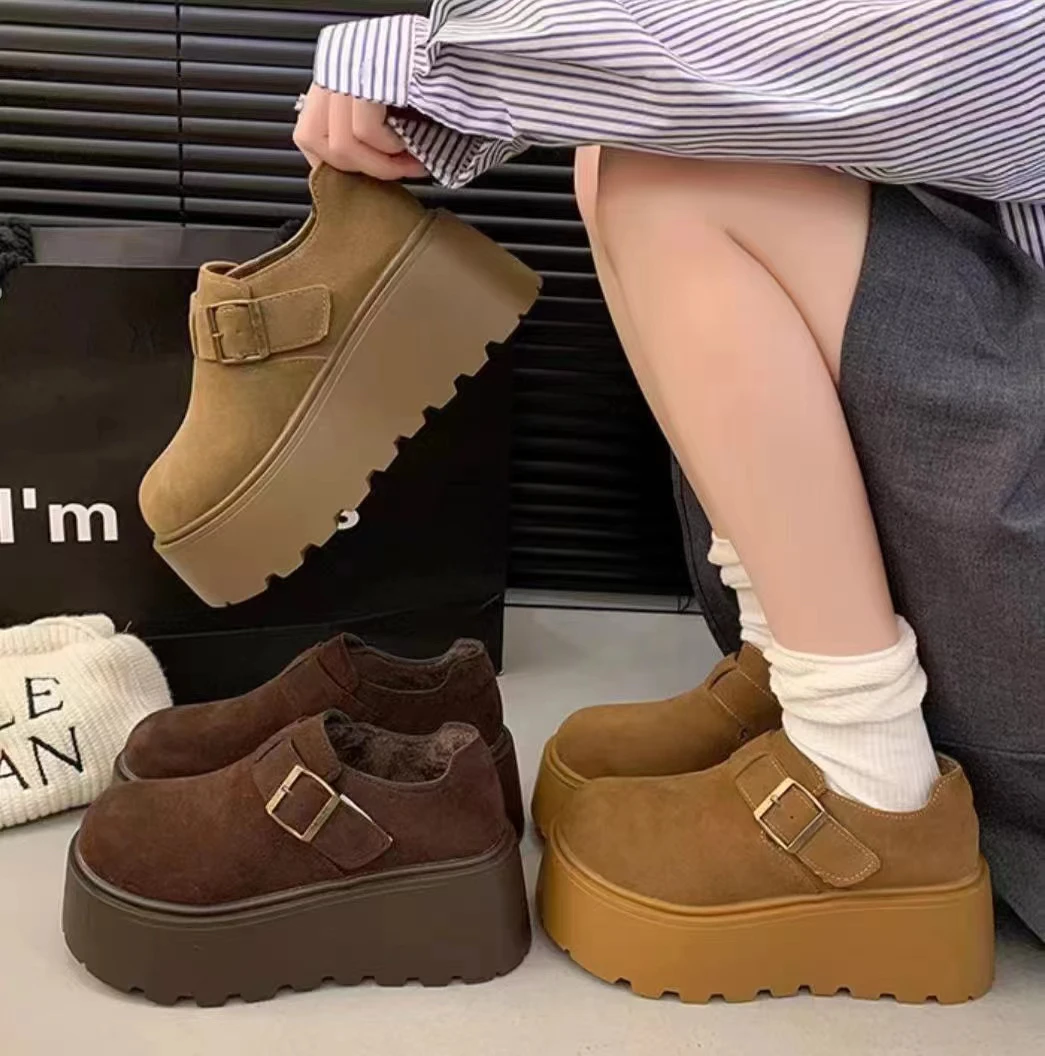 厚底加绒博肯鞋超轻底