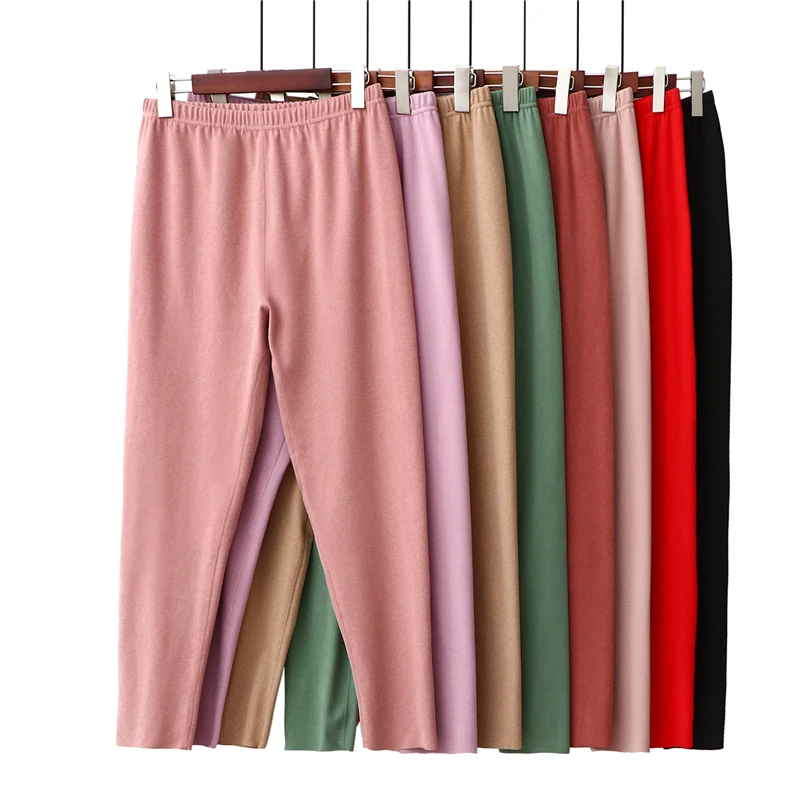 德绒女秋冬高腰保暖裤加绒内穿秋裤200斤大码双面绒打底裤无痕