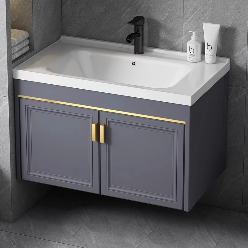 简约挂墙式洗手盆浴室柜组合卫生间洗脸盆柜阳台陶瓷一体洗漱台池