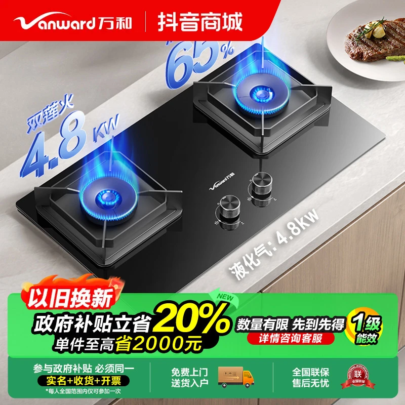 【政府补贴】-“可拆卸炉头”万和4.8KW燃气灶C3液化气蓝莲火