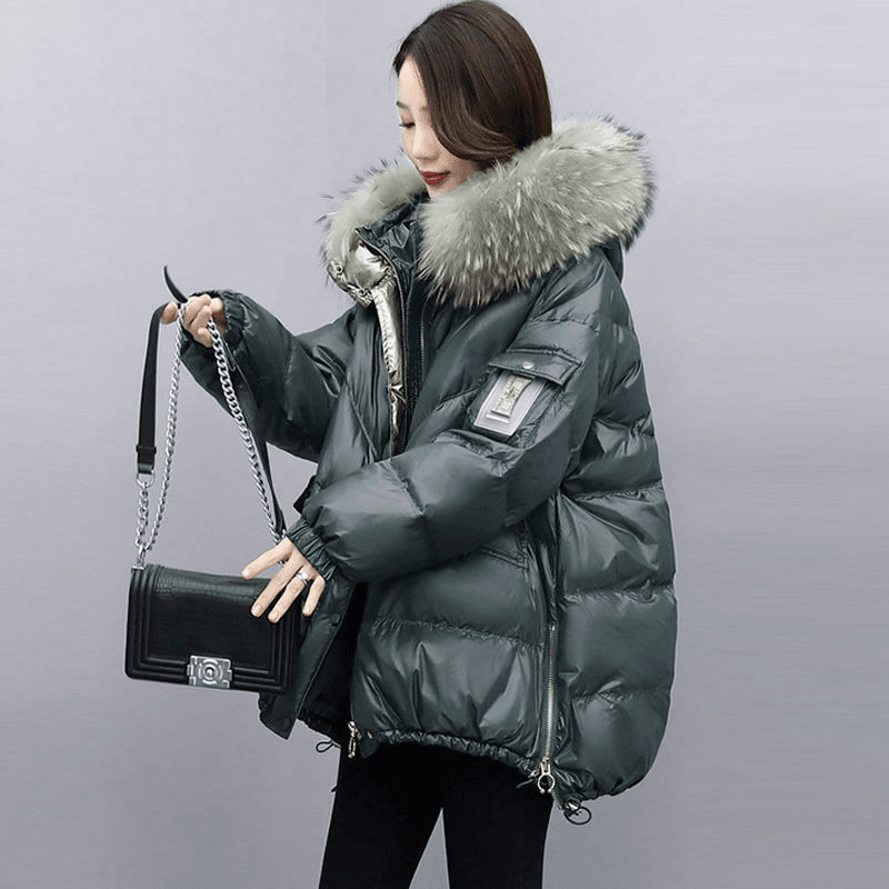 波司登羽绒羽绒服2023年新款女中长款韩版宽松棉袄外套棉衣大毛领