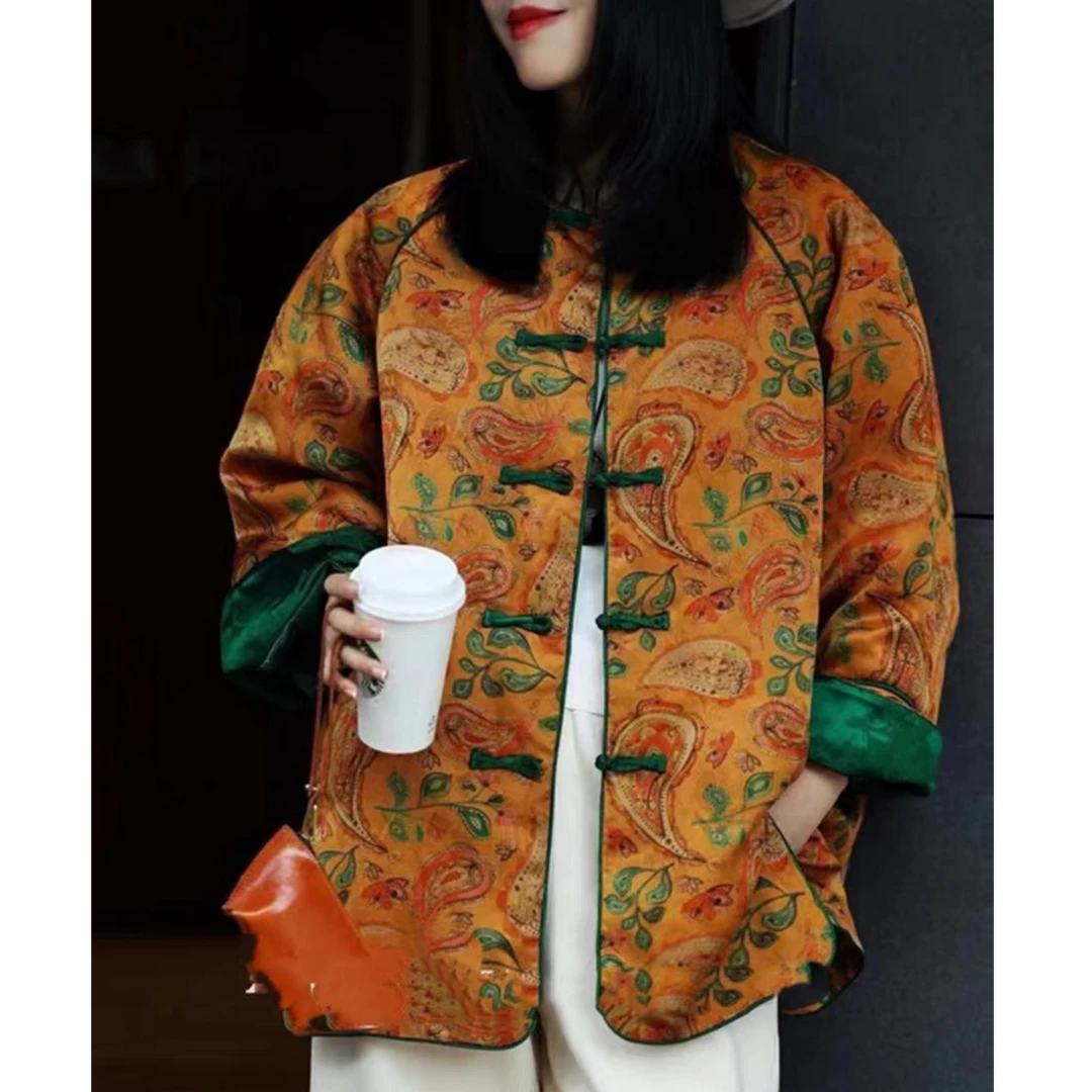 南油原创设计高端2024新中式民族风宽松舒适棉衣棉服重磅香云上衣