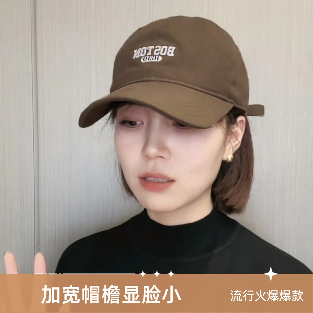 假发帽子一体棒球帽加宽帽檐大头围显脸小女短发2024秋季新款爆款