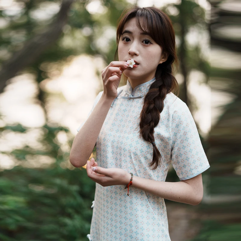 【玉露】沅江南1930曳地古法旗袍女2023年新款少女年轻款全开襟
