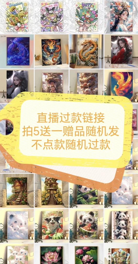 B901-999新疆包邮玩具油画钻石画40*50拍5送1赠品随机发同一场次