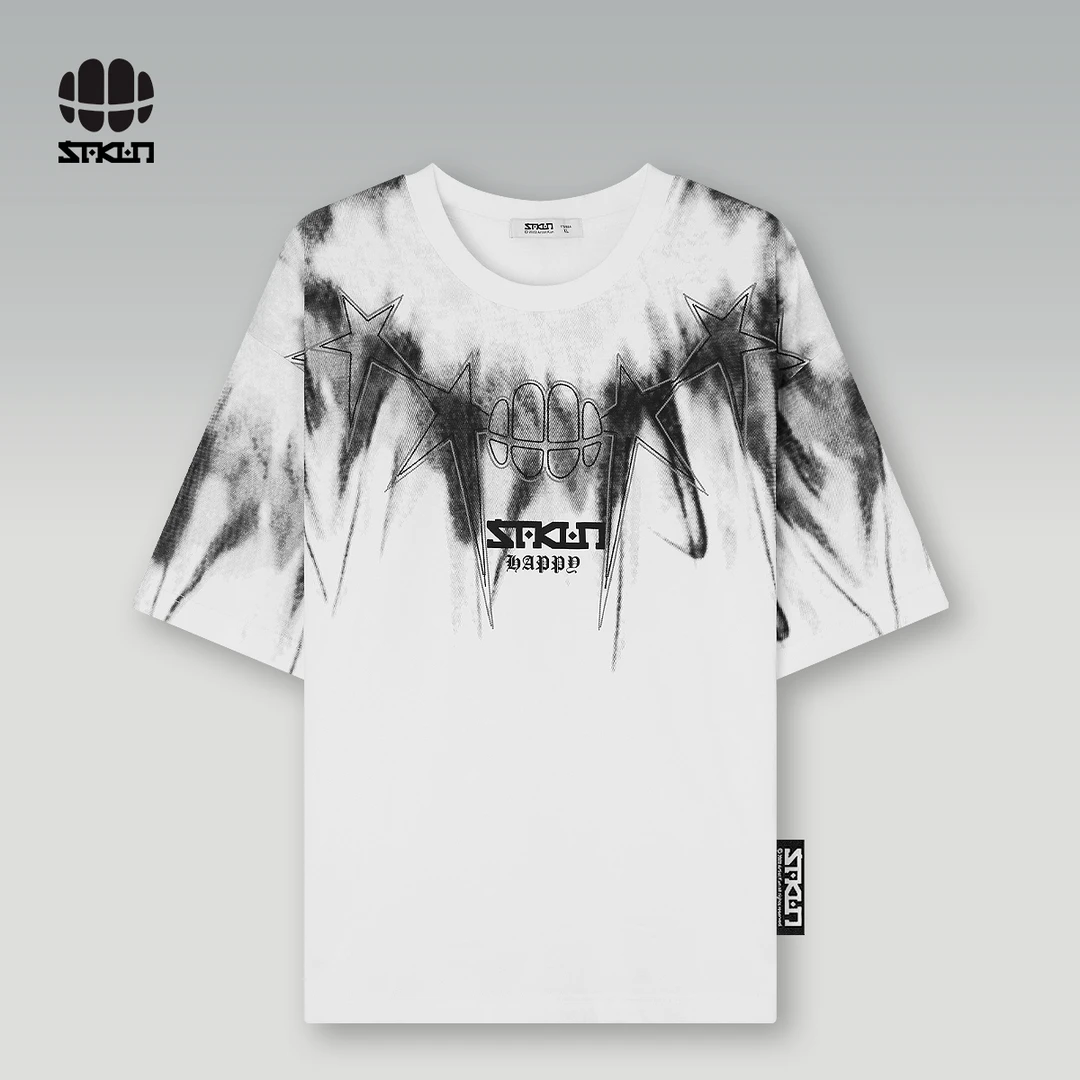 SAKUN扎染渐变圆领潮T恤3141-1223609-JS QC