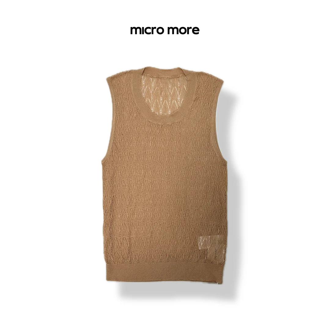 MICOR MORE 圆领无袖针织背心