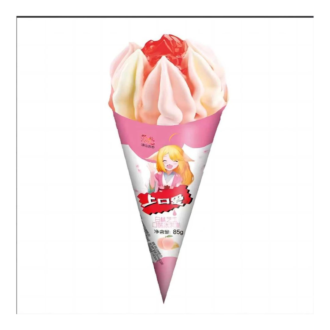 上口爱白桃芝士甜筒