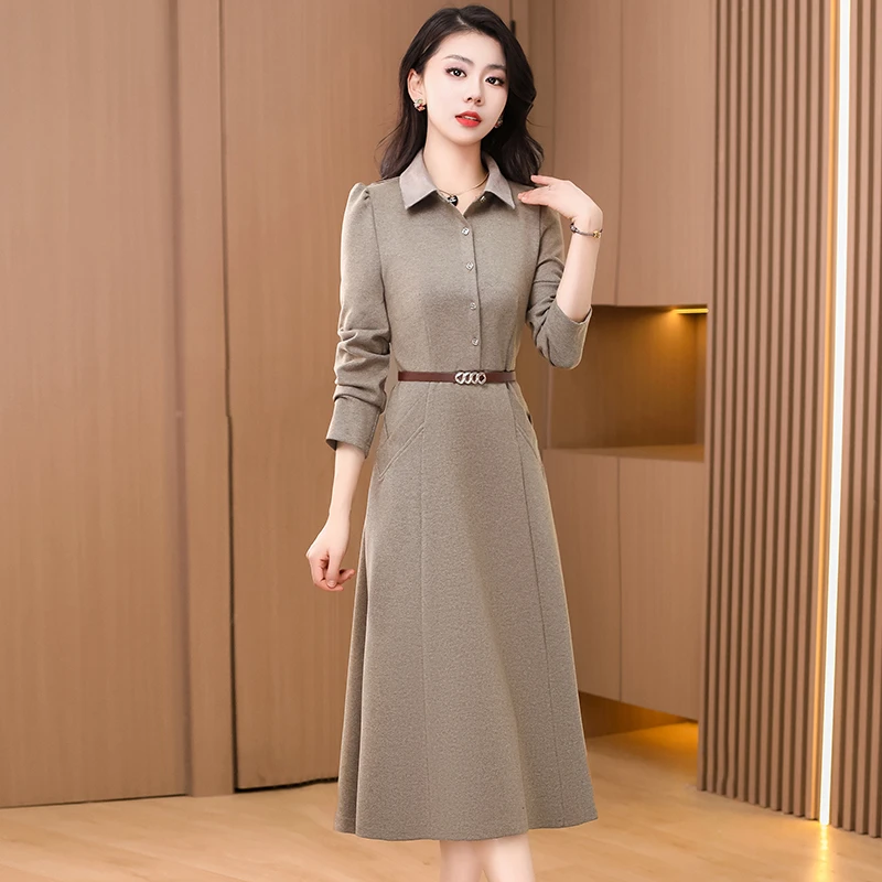 早春连衣裙2024新款女春秋贵夫人广州十三行高端精致气质妈妈裙子