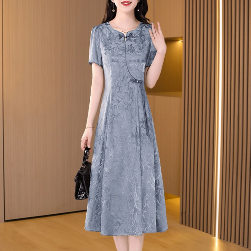 曼辰FD1984连衣裙女夏季2024年时尚高端奢华高档气质裙子